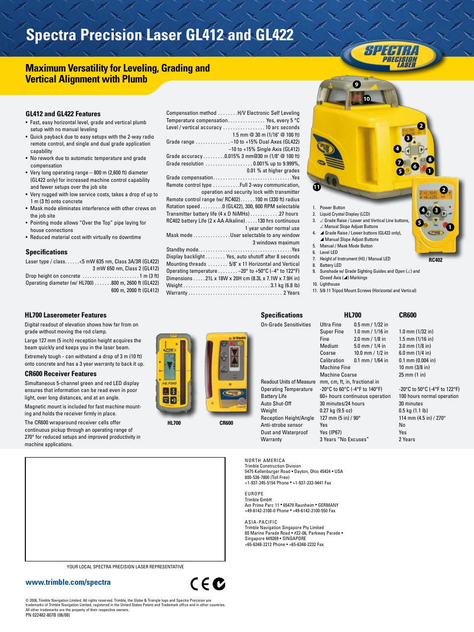 Spectra Precision GL412 Grade Laser User Manual | Page 2 / 2