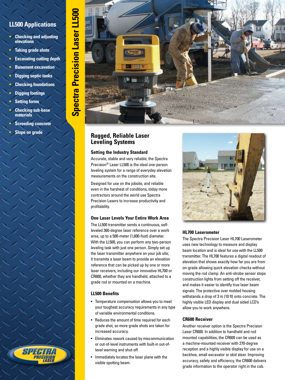 Spectra Precision LL500 Laser Level User Manual | 2 pages