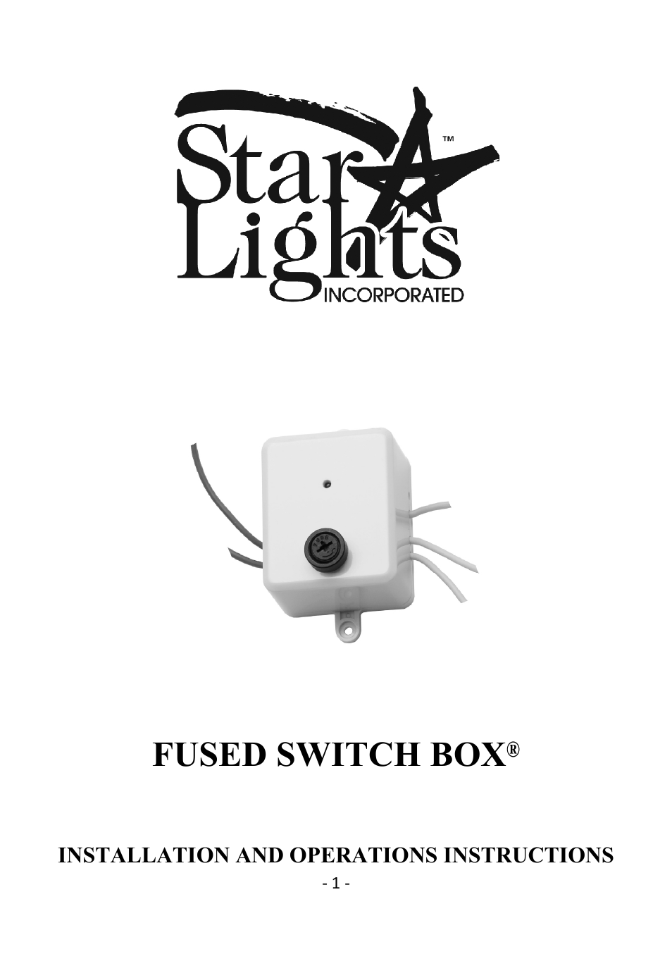 Star Lights Revolution 2000 Fused Relay Box User Manual | 5 pages