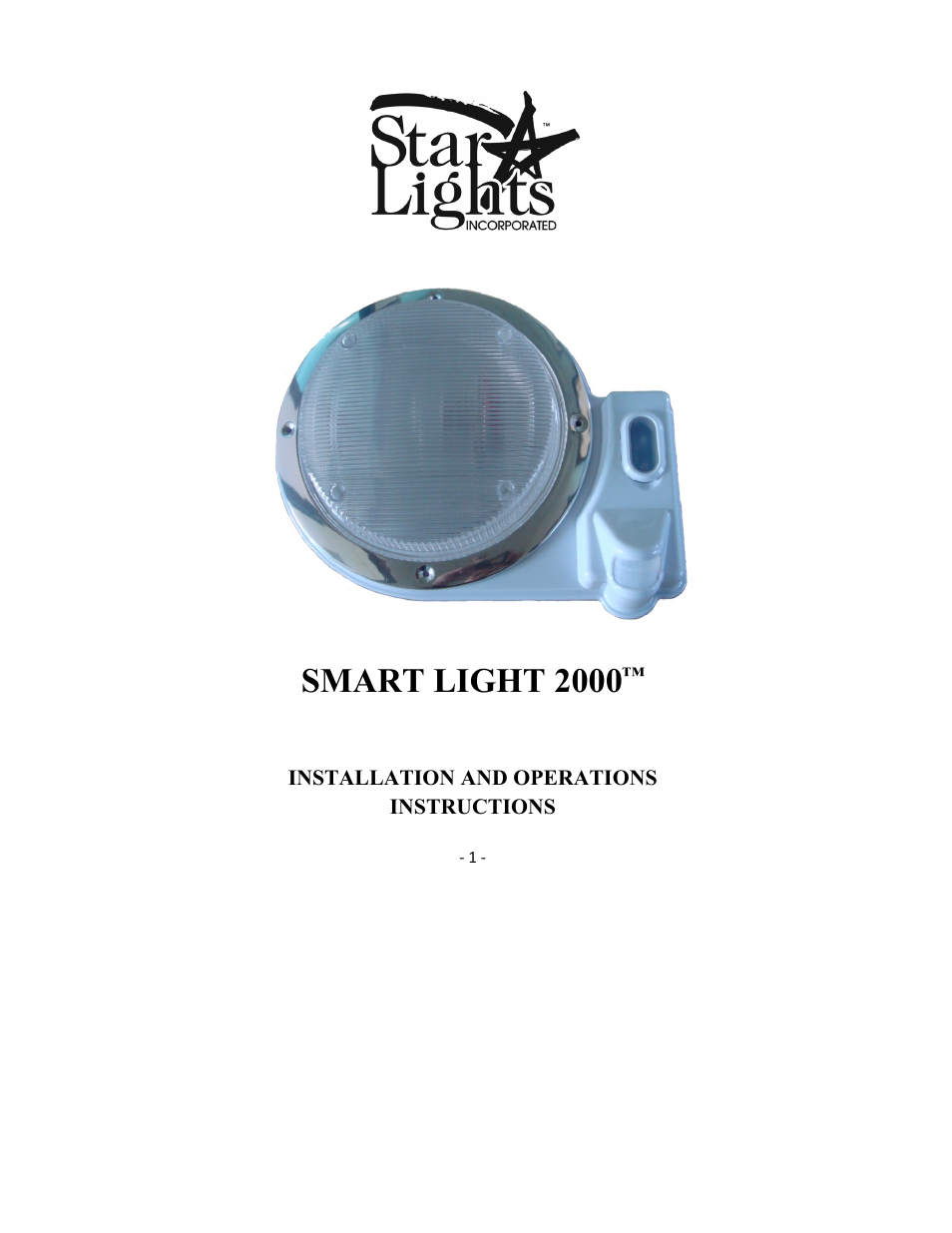 Star Lights Smart Light 2000 User Manual | 7 pages