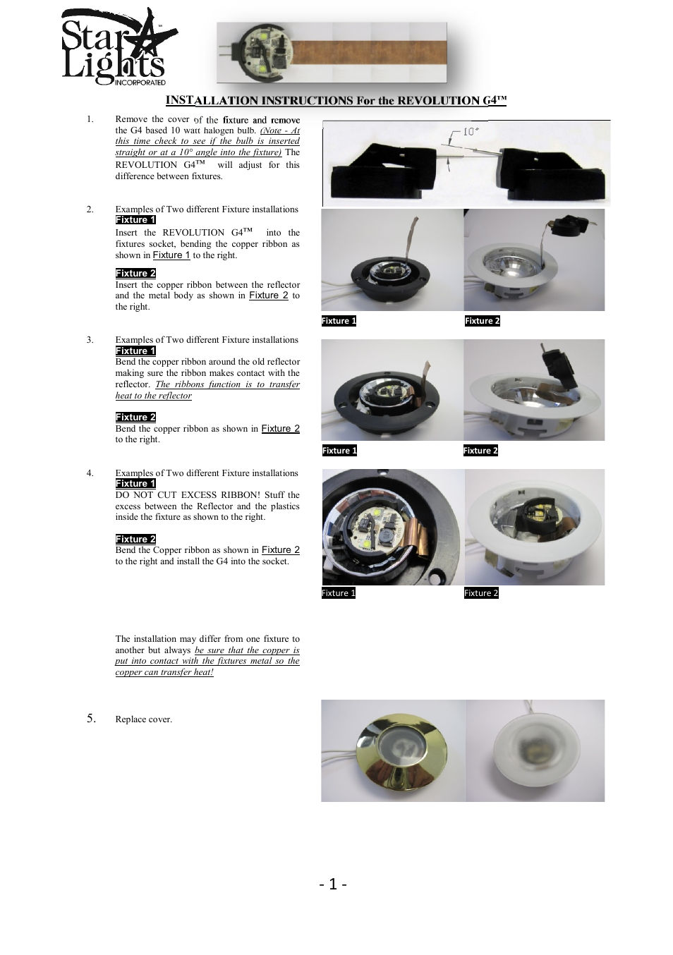 Star Lights Revolution G4-205 Back Pin User Manual | 2 pages