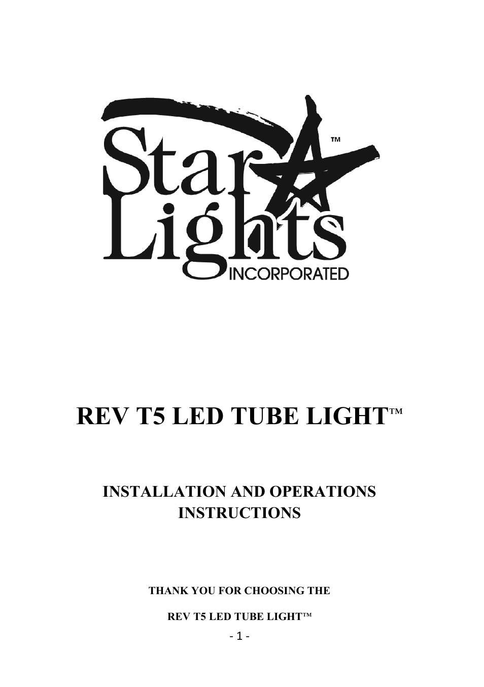 Star Lights Revolution T5-12 User Manual | 5 pages