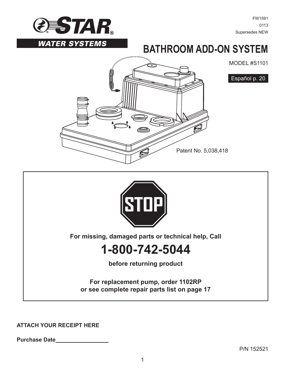 Star Water Systems S1101 User Manual | 38 pages