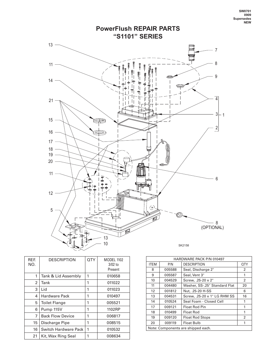 Star Water Systems S1101 SERIES User Manual | 1 page