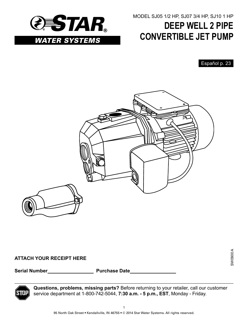 Star Water Systems SJ10 User Manual | 22 pages