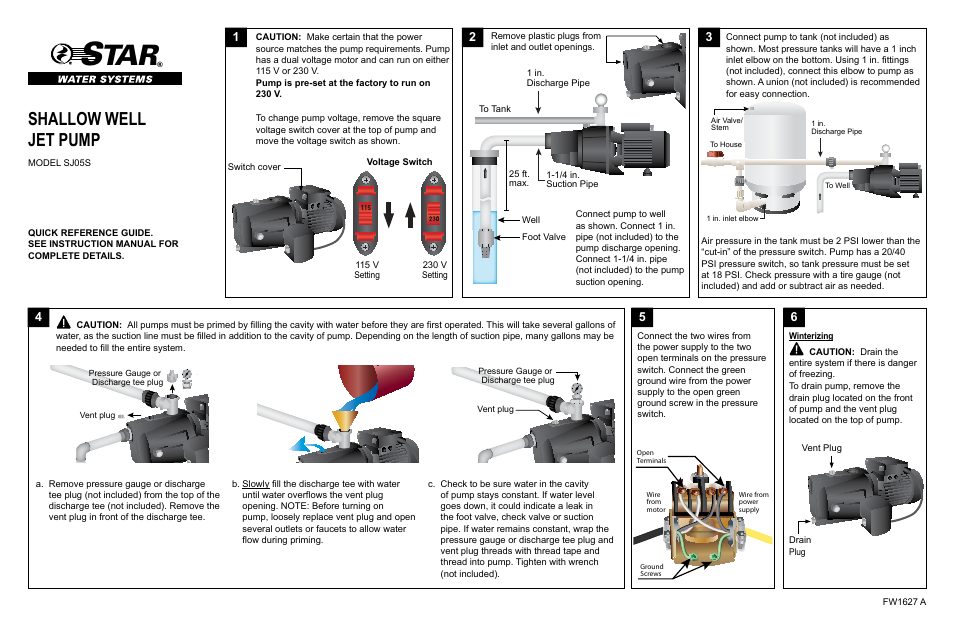 Star Water Systems SJ05S User Manual | 1 page