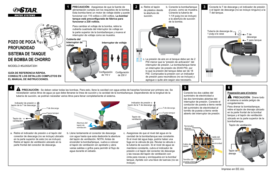 Star Water Systems SJ05SAT20H User Manual | Page 2 / 2