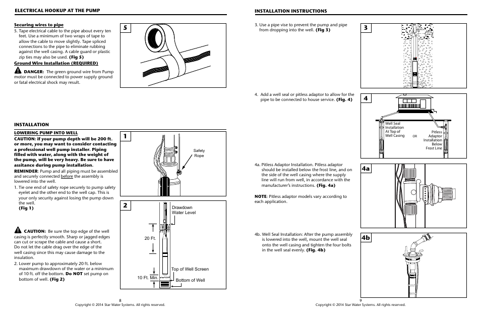 4a 4b | Star Water Systems Star 4in Sub Instr2&3-wire User Manual | Page 5 / 11