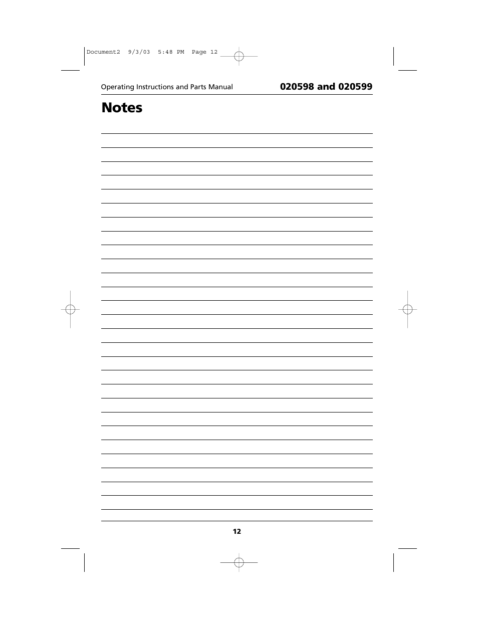 Star Water Systems FW0520 Gas Pump User Manual | Page 12 / 12