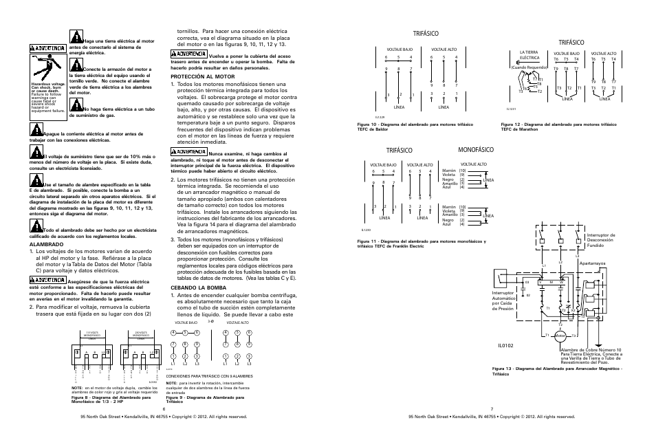 Trifásico, Trifásico monofásico, Il0102 | Star Water Systems CJ101 (Flint & Walling) User Manual | Page 11 / 21