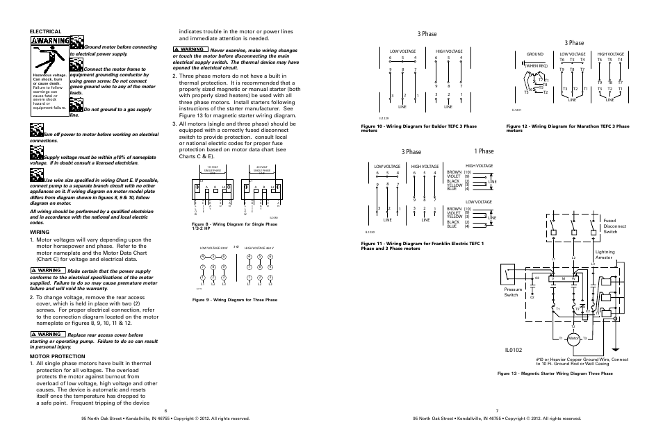 3 phase, 3 phase 1 phase, Il0102 | Electrical | Star Water Systems CJ101 (Flint & Walling) User Manual | Page 4 / 21