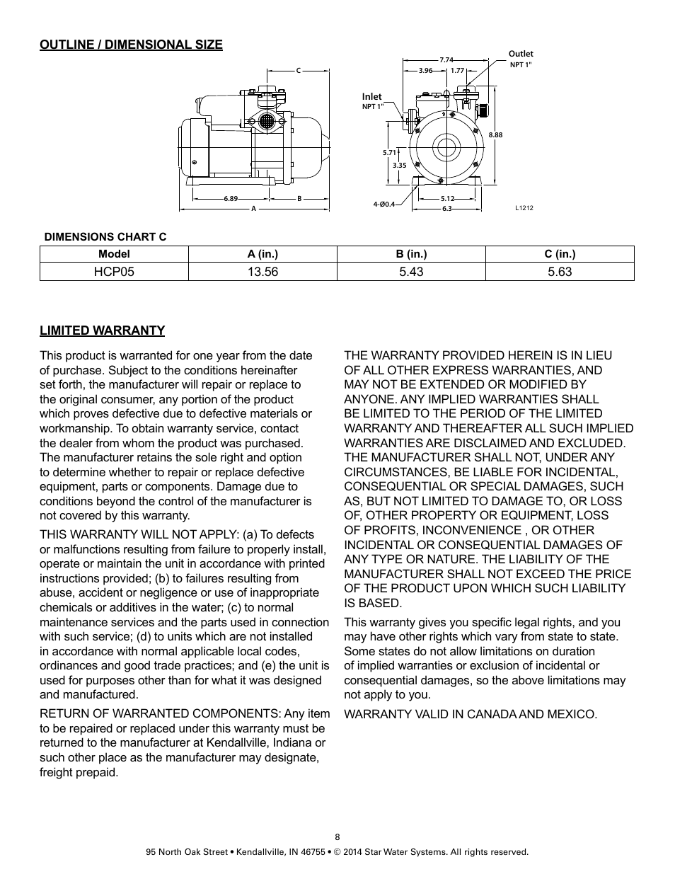 Star Water Systems HCP05 User Manual | Page 5 / 5