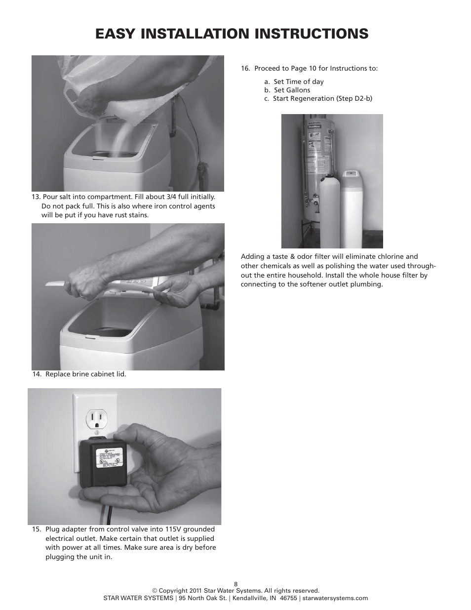 Easy installation instructions | Star Water Systems S15DC39DR User Manual | Page 8 / 13