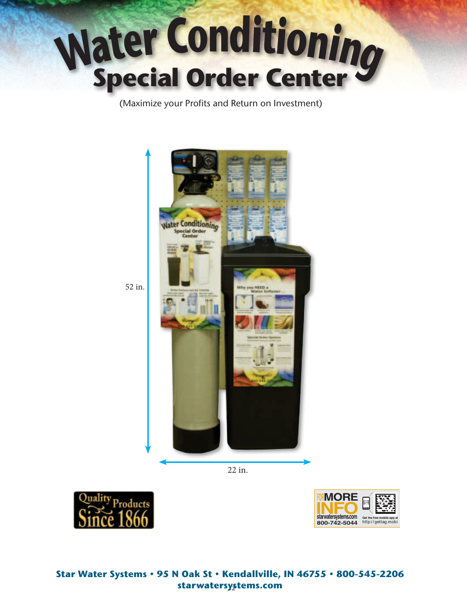 Water conditioning, Special order center, Info | Star Water Systems SW0004 Star Water Conditioning User Manual | Page 12 / 12