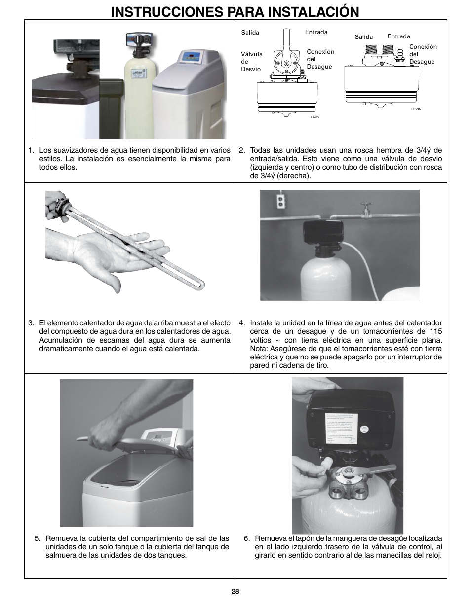 Instrucciones para instalación | Star Water Systems Water Softener User Manual | Page 28 / 38