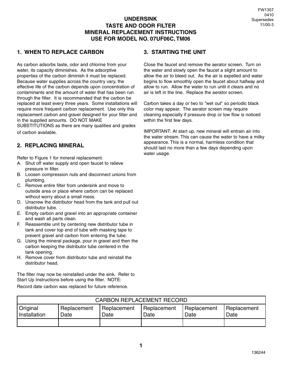 Star Water Systems TM06 (Flint & Walling) User Manual | 6 pages