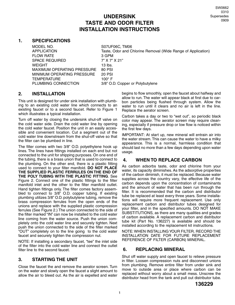 Star Water Systems TM06 (Flint & Walling) User Manual | 6 pages