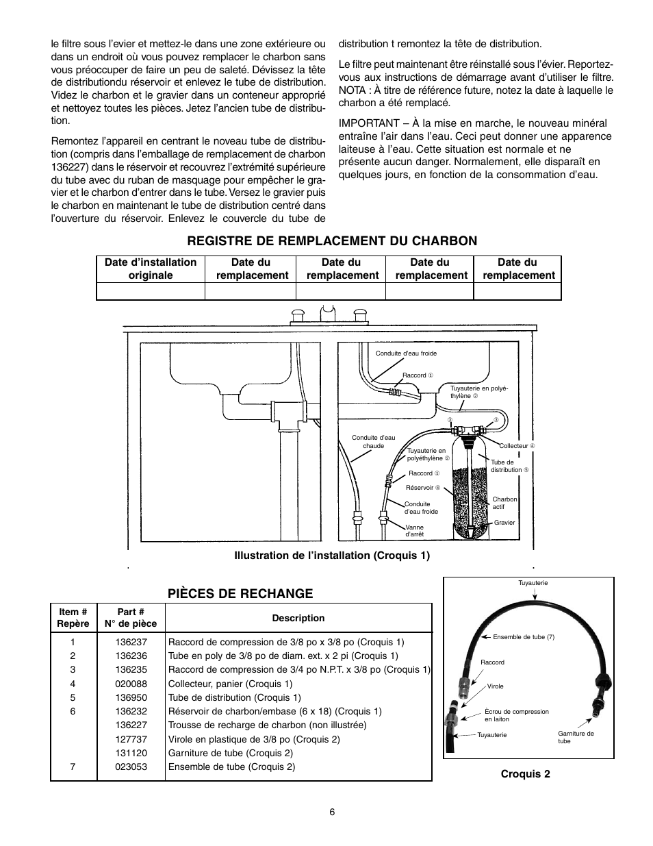 Registre de remplacement du charbon, Pièces de rechange | Star Water Systems TM06 (Flint & Walling) User Manual | Page 6 / 6