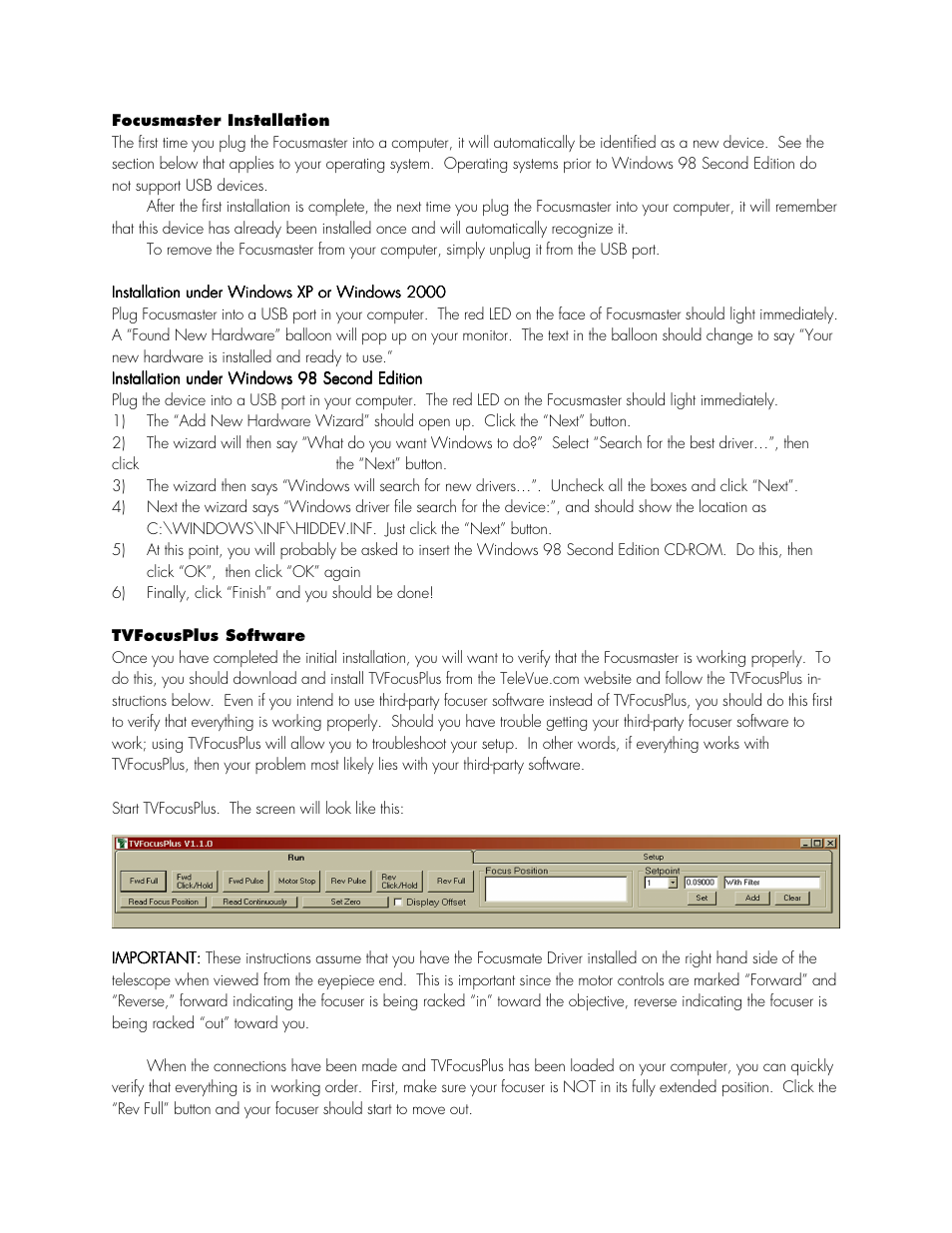 Tele Vue Focusmaster User Manual | Page 3 / 6