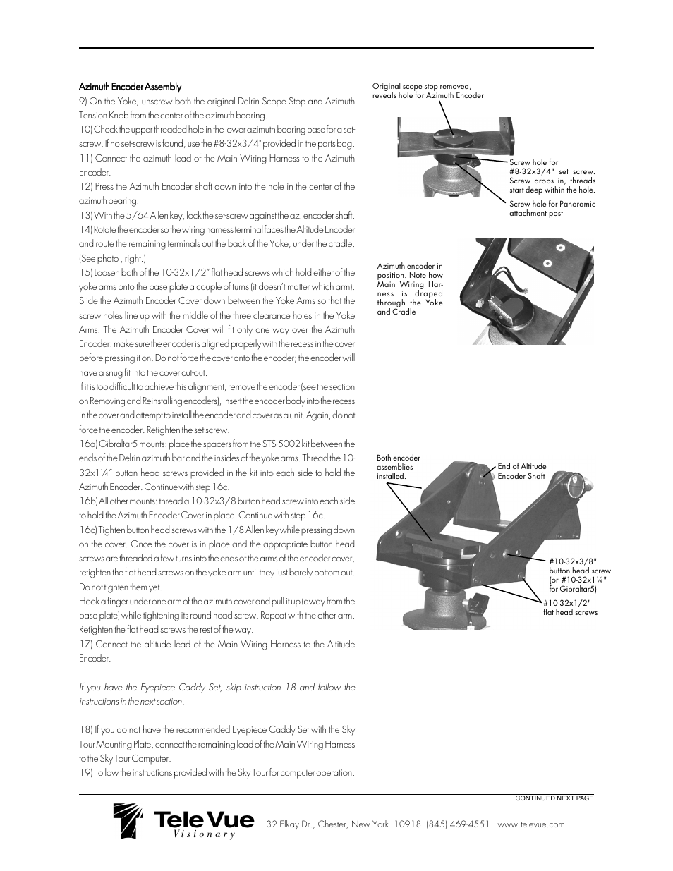 Tele vue | Tele Vue Encoder User Manual | Page 2 / 3