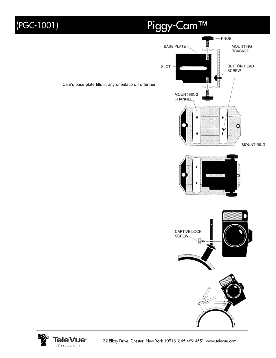 Tele Vue Piggy-Cam (PGC-1001) User Manual | 1 page