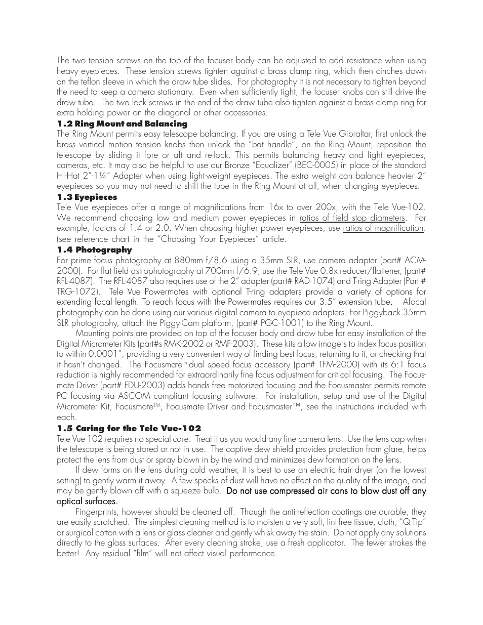 Tele Vue 102 User Manual | Page 2 / 6