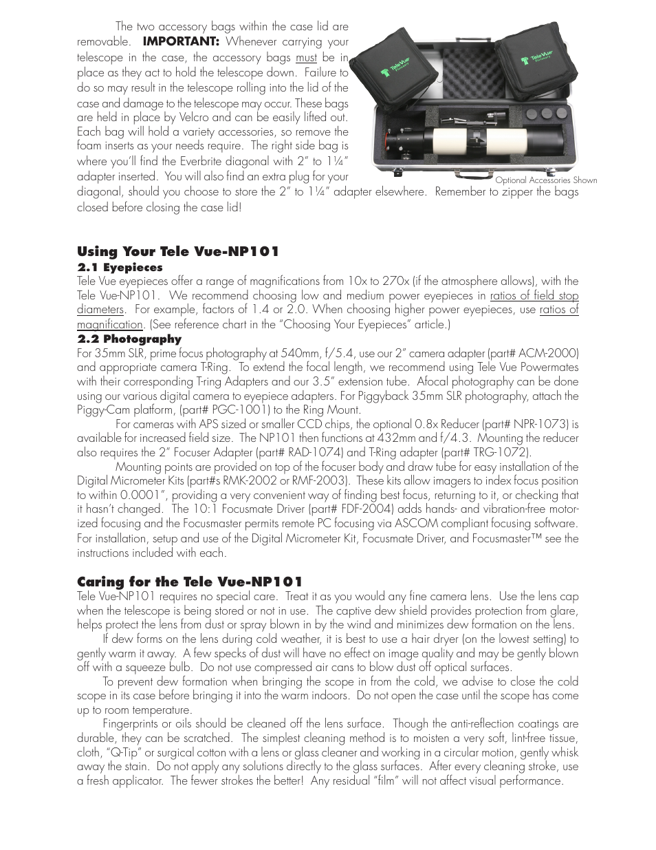 Tele Vue NP101 User Manual | Page 5 / 7