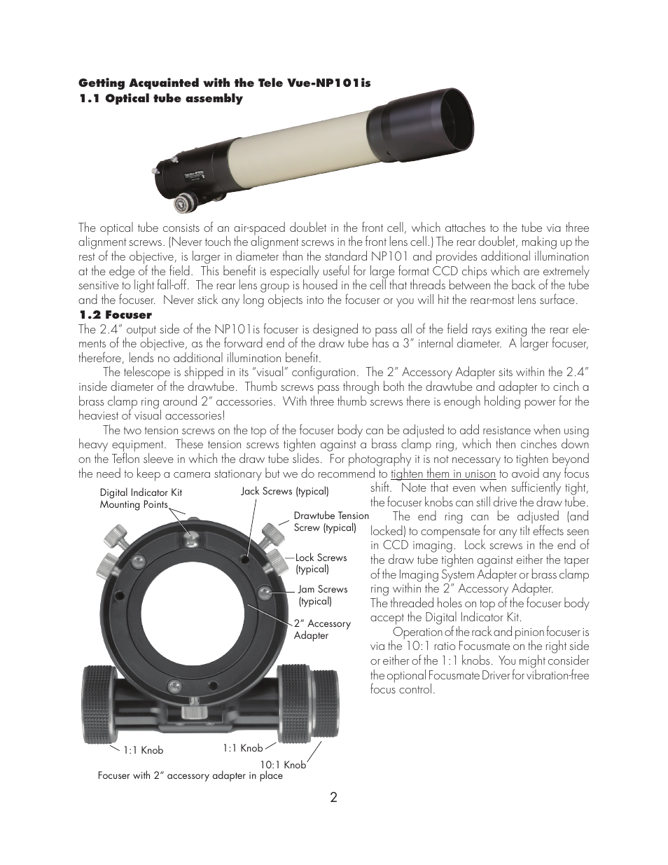 Tele Vue NP101is User Manual | Page 2 / 12