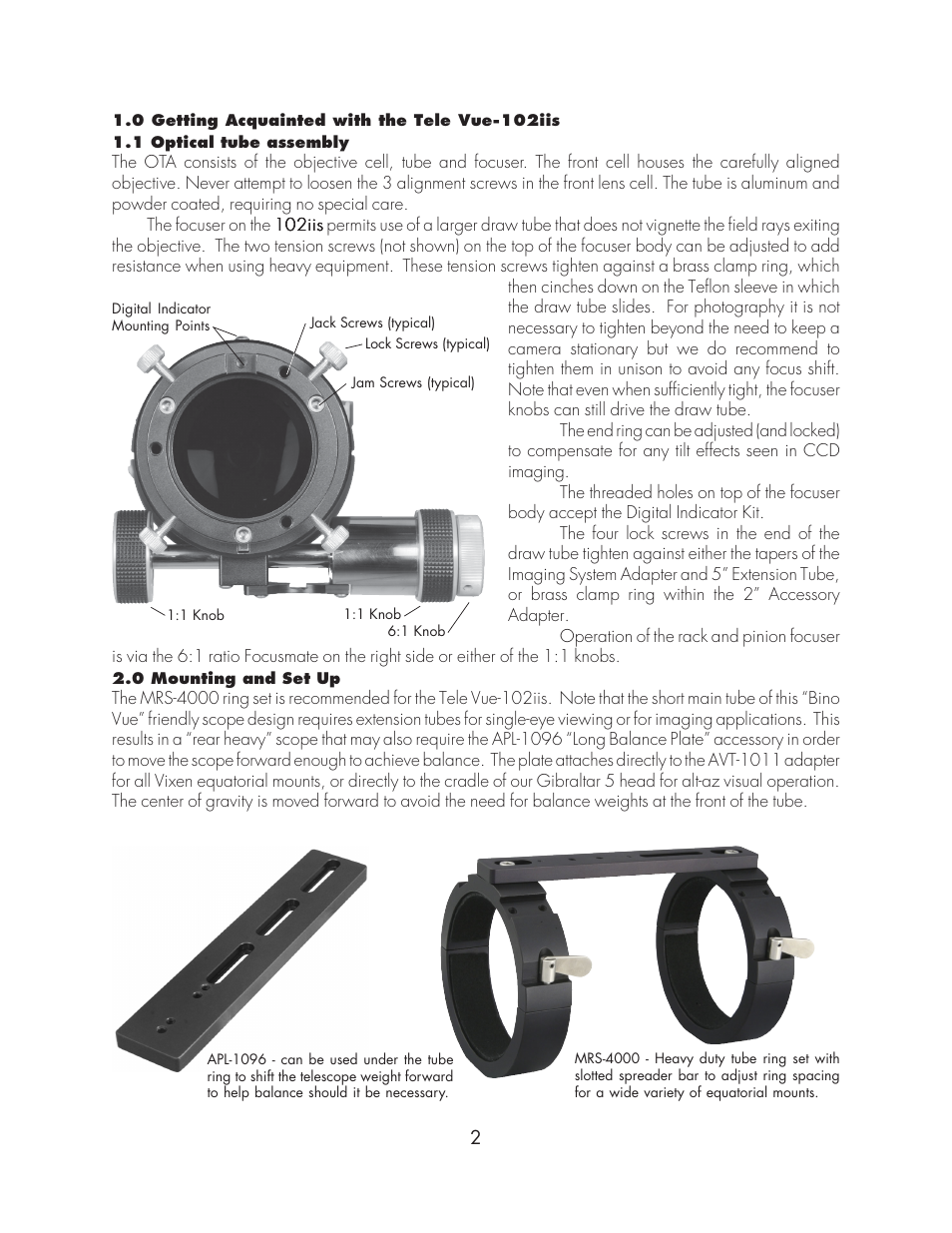 Tele Vue 102iis User Manual | Page 2 / 10