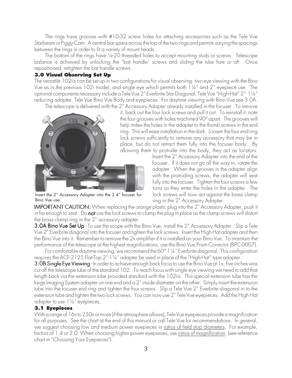 Tele Vue 102iis User Manual | Page 3 / 10