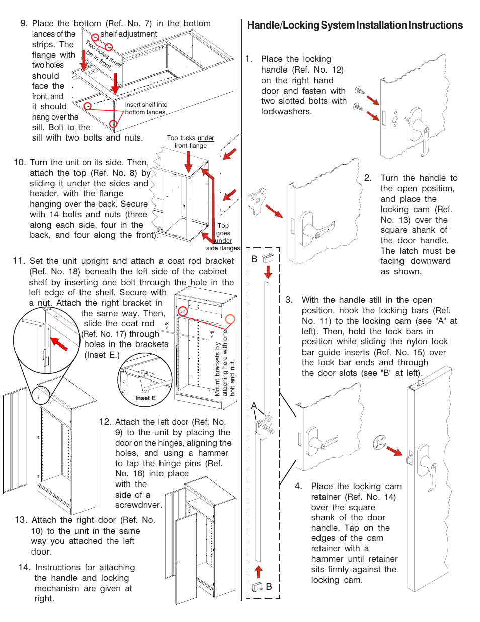 Handle/locking system installation instructions | Tennsco 1471 User Manual | Page 3 / 4