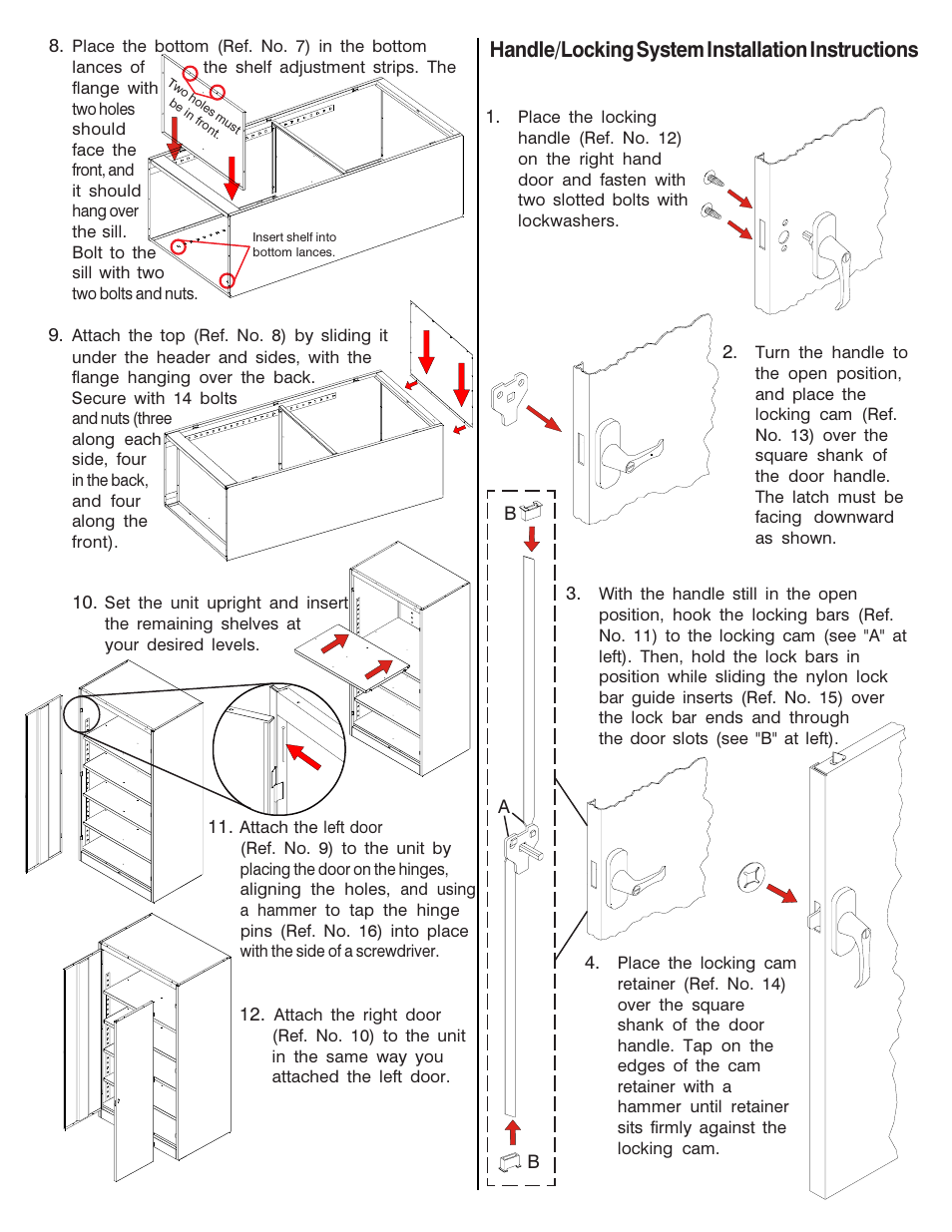 Handle/locking system installation instructions | Tennsco 1480 User Manual | Page 3 / 4