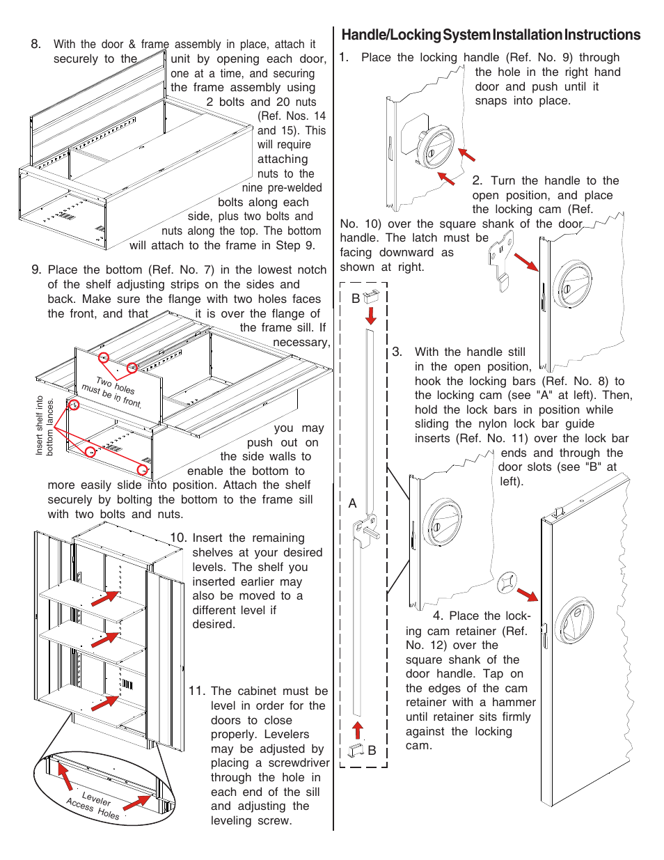Handle/locking system installation instructions | Tennsco 2470RH User Manual | Page 3 / 4