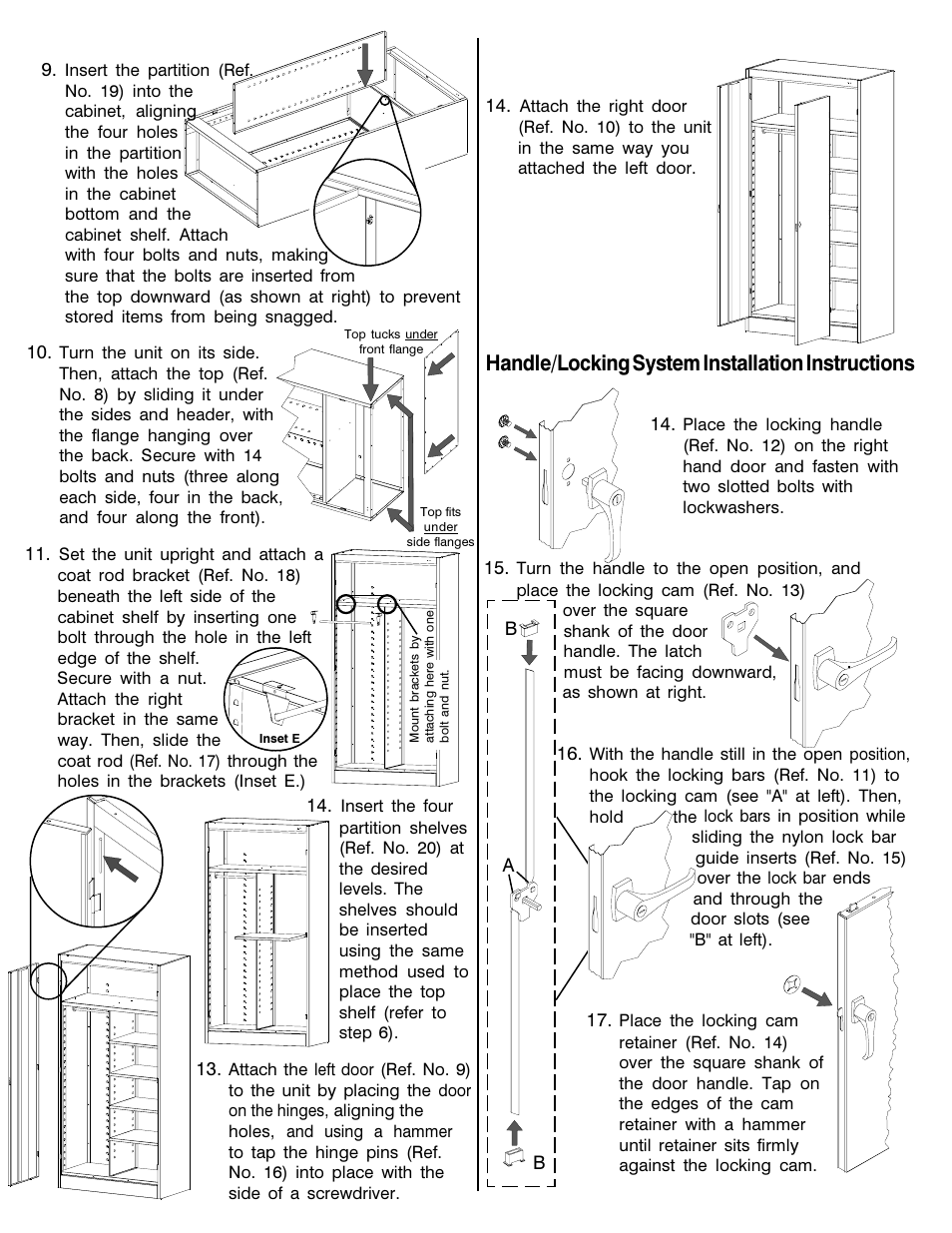 Handle/locking system installation instructions | Tennsco 1472 User Manual | Page 3 / 4