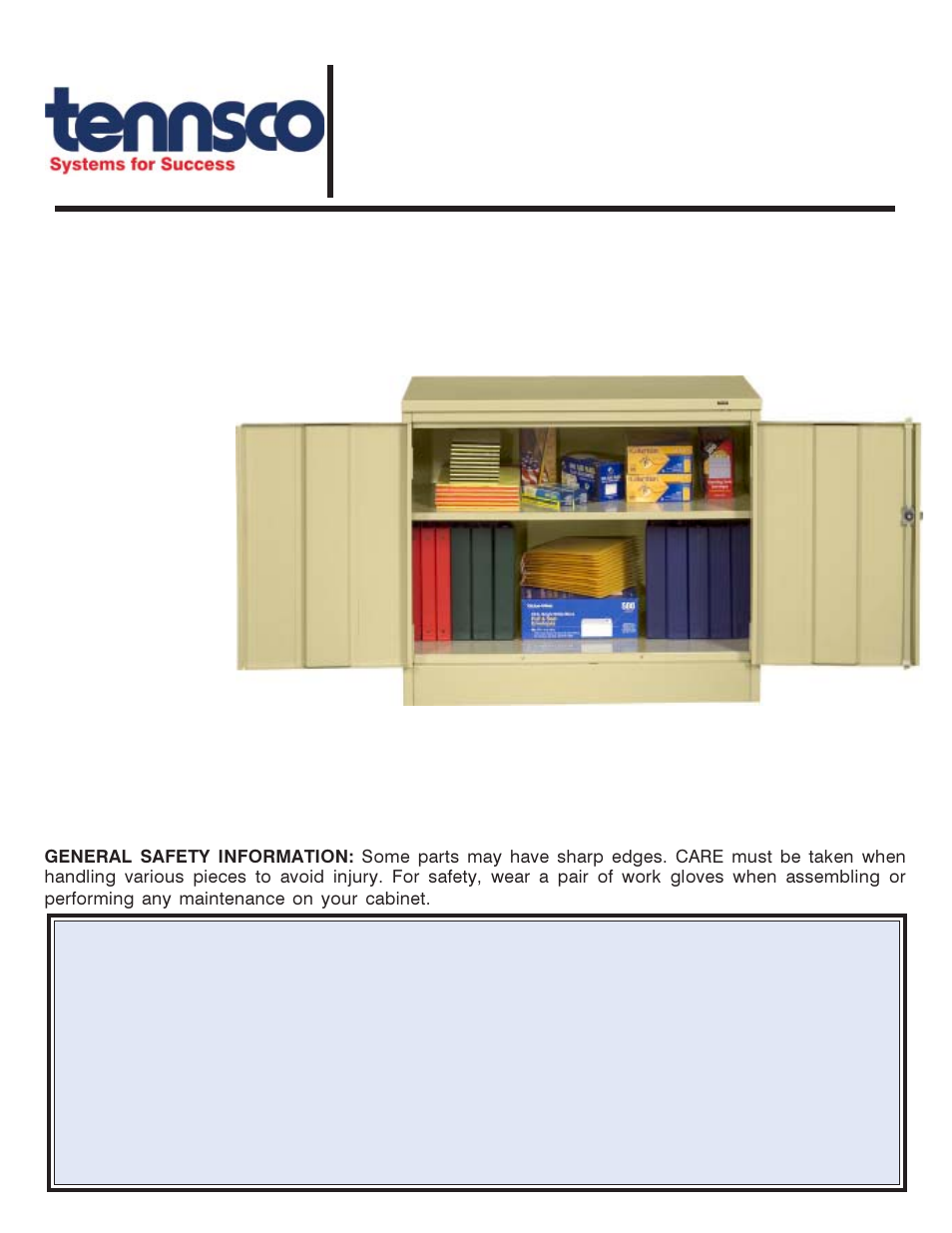 Tennsco 3018 User Manual | 2 pages