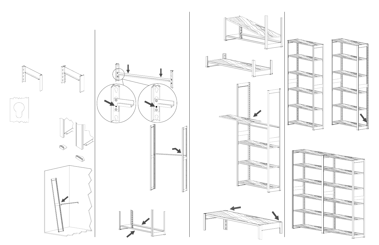 Assembly of regal shelving | Tennsco RGL-1836A User Manual | Page 3 / 4