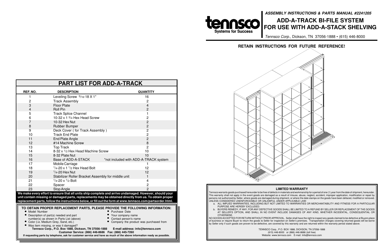 Tennsco Add-A-Stack User Manual | 4 pages