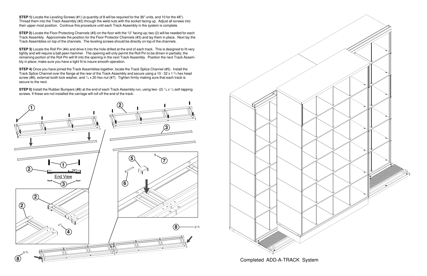 Completed add-a-track system | Tennsco Add-A-Stack User Manual | Page 2 / 4