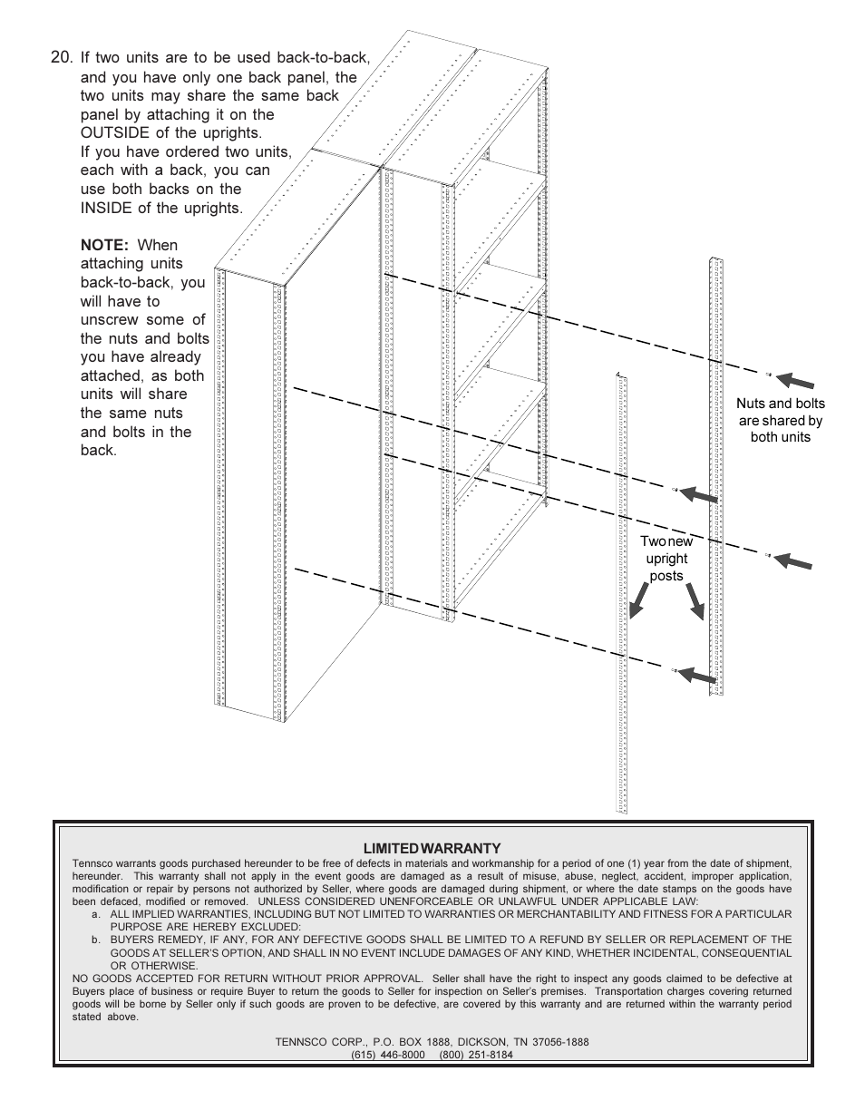 Tennsco Q-Line Shelving Closed User Manual | Page 7 / 8