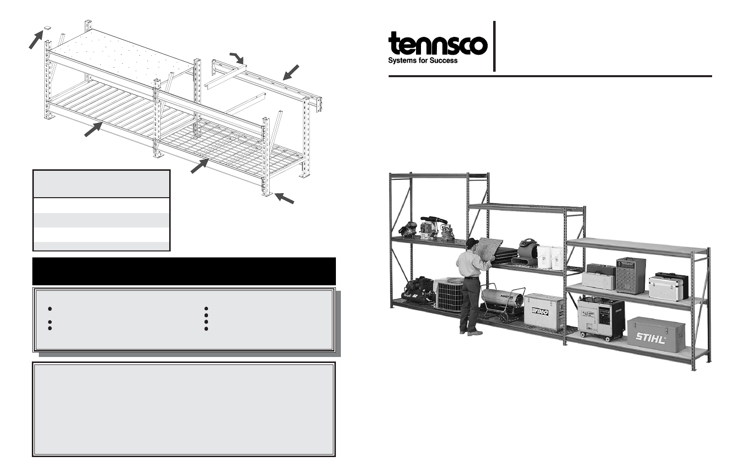 Tennsco Bulk Storage Shelving with Plywood Beams User Manual | 4 pages