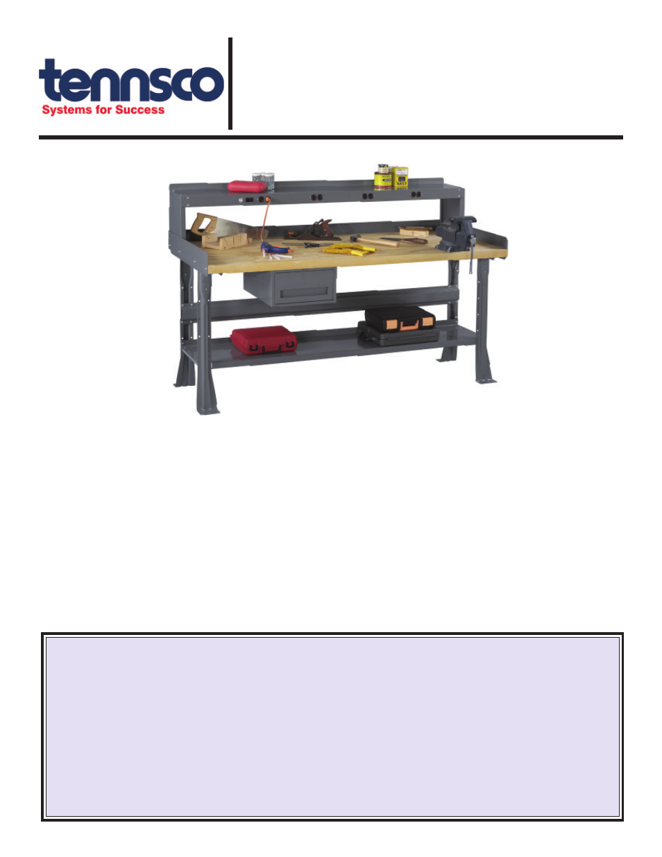 Tennsco Industrial Workbench with Wood Top User Manual | 4 pages