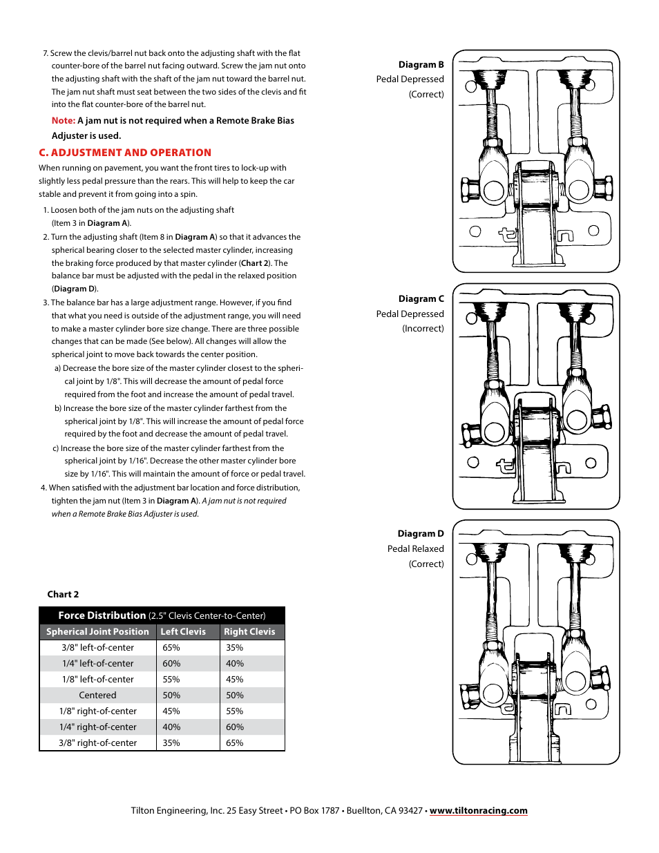 Tilton 600 Series Balance Bar (98-1250) User Manual | Page 2 / 2