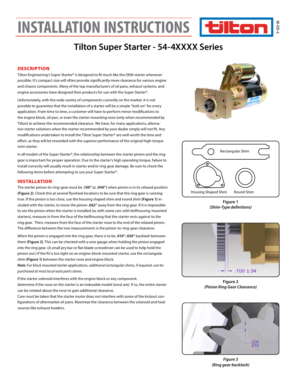 Tilton 40000-Series (98-095-6) User Manual | 2 pages