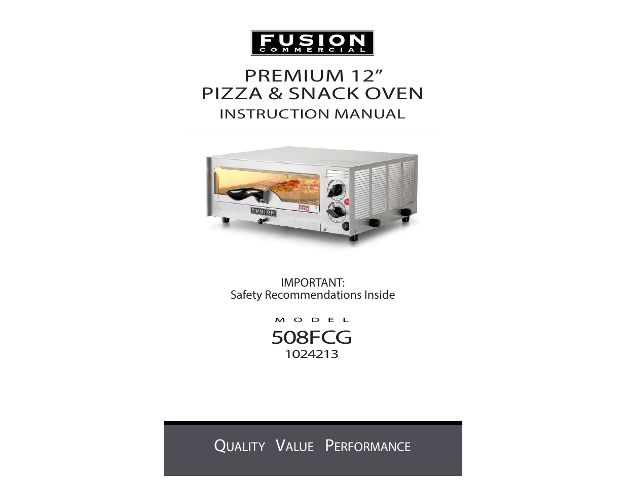 Tomlinson 508FCG PREMIUM 12 PIZZA & SNACK User Manual | 5 pages