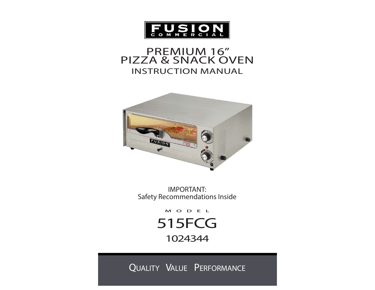 Tomlinson 515FCG PREMIUM 16 PIZZA & SNACK User Manual | 5 pages