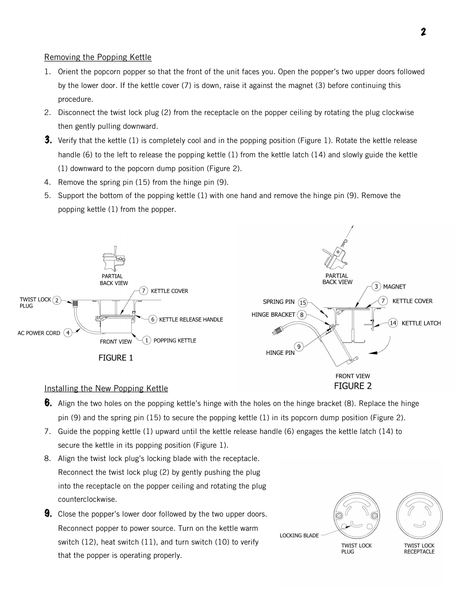 Tomlinson 512 SERIES POPCORN POPPER Popping Kettle replacement Instructions User Manual | Page 2 / 2