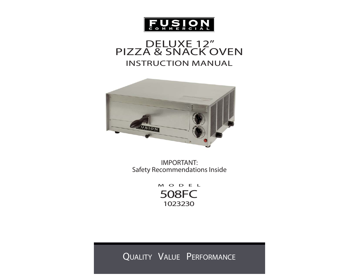 Tomlinson 508FC DELUXE 12 PIZZA & SNACK User Manual | 5 pages