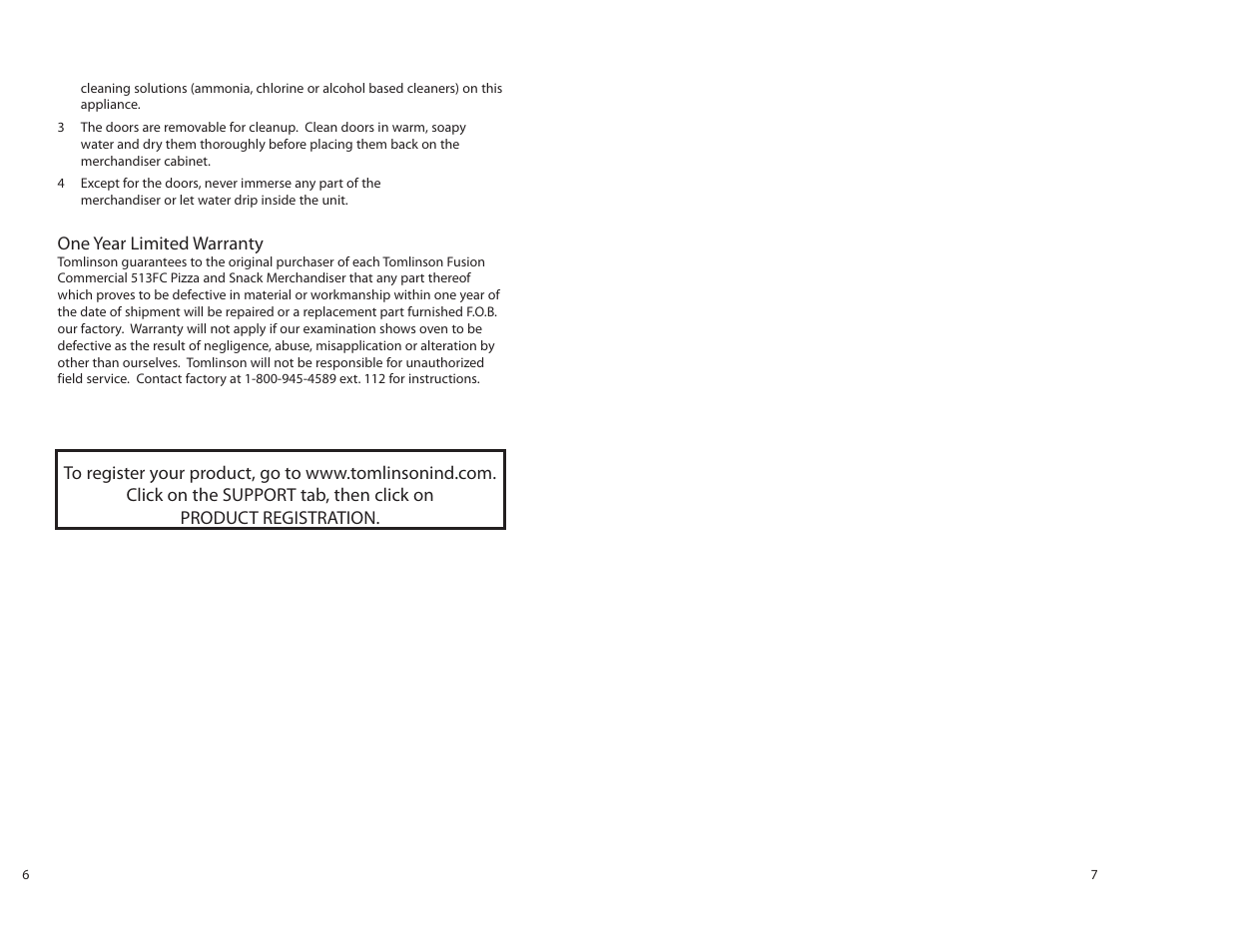 Tomlinson 513FC PIZZA & SNACK MERCHANDISER User Manual | Page 4 / 4