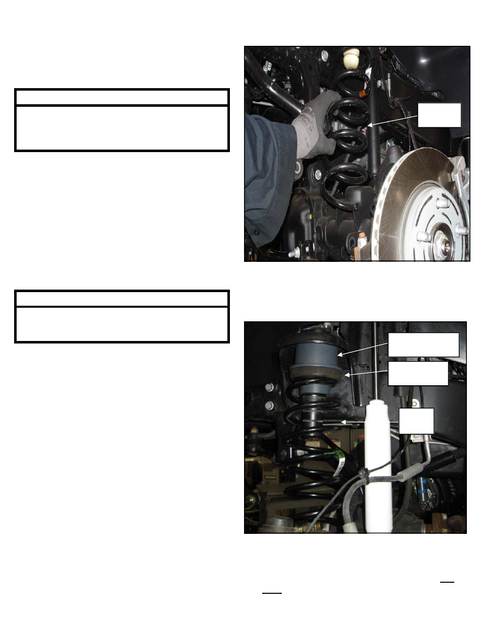 Prepare to install front suspension, Install front suspension | Trail Master 2.5 Inch Lift Kit with Shock Extension Brackets (TM3325-40010/TM3325-40013) User Manual | Page 4 / 10