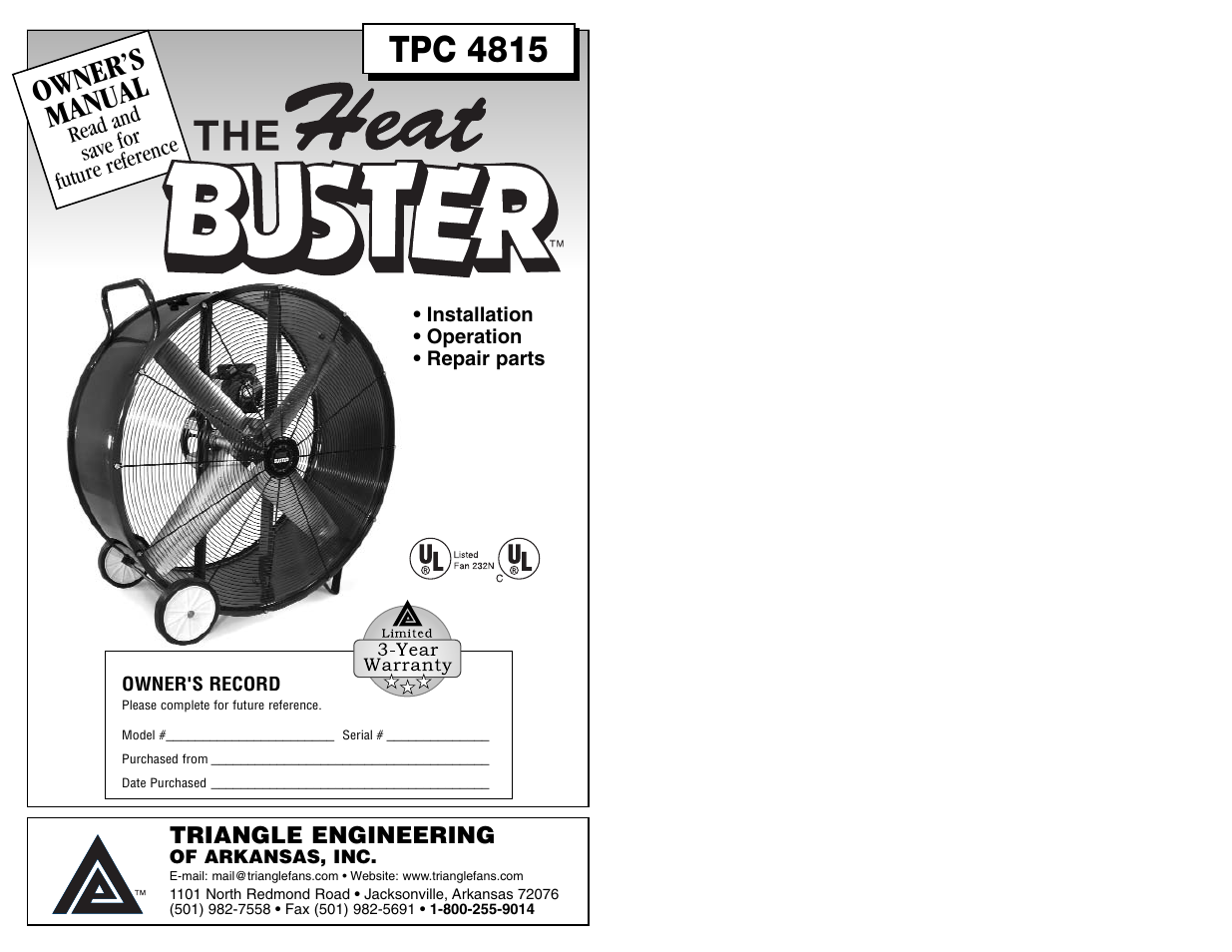 Triangle Engineering of Arkansas TPC 4815 User Manual | 4 pages